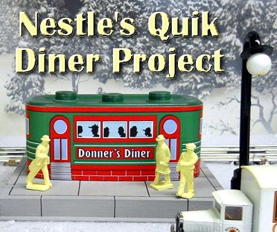 Easily convert a Nestles' Quick container into a tinplate-style roadside diner. - Click for bigger photo.