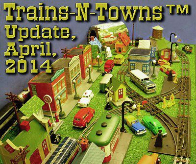 The official e-newsletter of Big Indoor Trains<sup><small>TM</small></sup> and Big Christmas Trains<sup><small>TM</small></sup>.  Howard Lamey's paper-and-cardboard buildings provide the setting for his vintage Marx trains and figures.