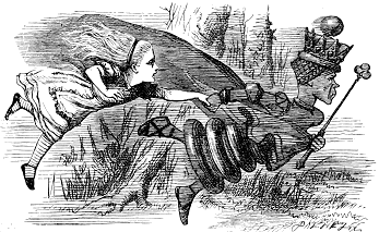 From John Tenniel's original art for 'Through the Looking Glass.'  Click for bigger picture.