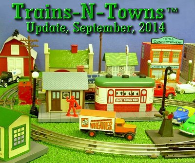 The official e-newsletter of Big Indoor Trains<sup><small>TM</small></sup> and Big Christmas Trains<sup><small>TM</small></sup>.  Howard Lamey's paper-and-cardboard buildings provide the setting for his vintage Marx trains and figures.